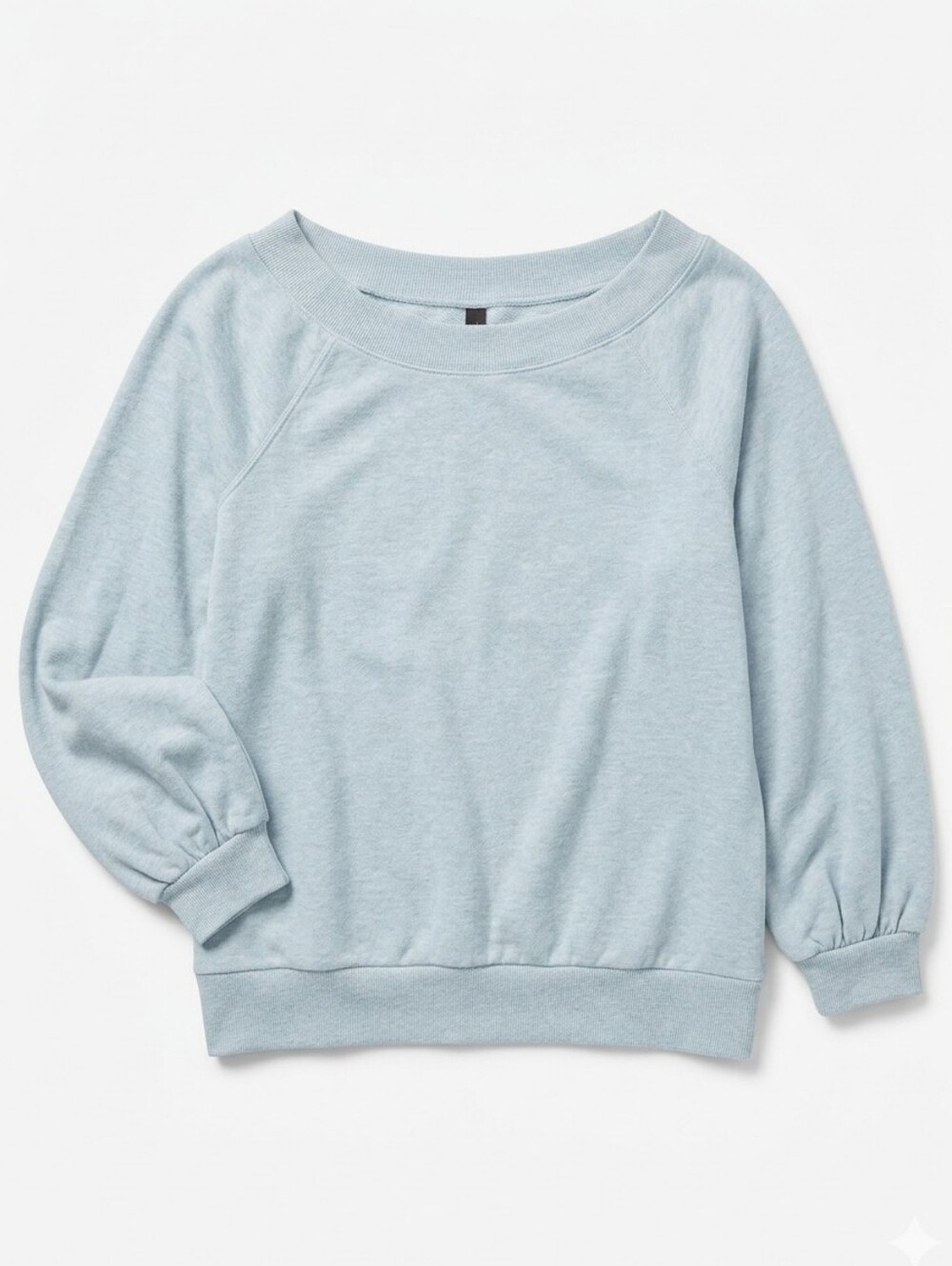 💛ANA Light Blue Boatneck Balloon Sleeve Sweatshirt Large